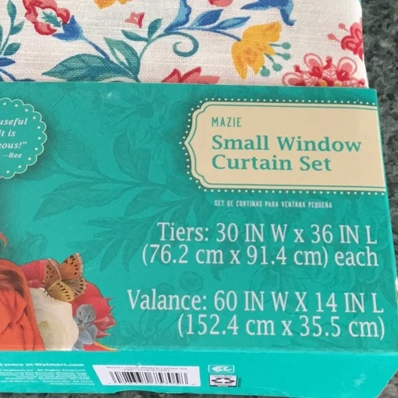 🌼Pioneer Woman ‘Maizie’ kitchen curtain set New! - Picture 6 of 10